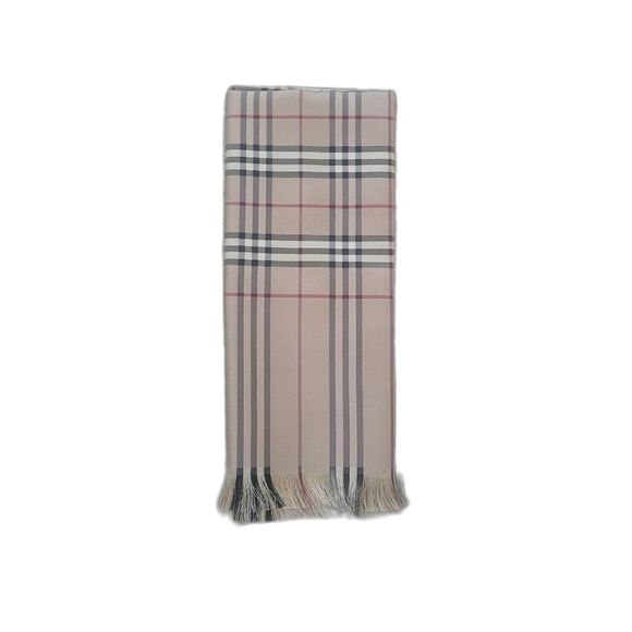 Burberry Classic Mini Check Signature Silk Scarf - Beige - Picture 1 of 10